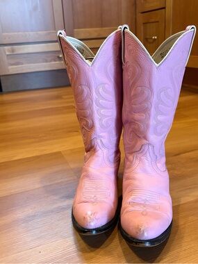 Durango Pink Leather Women's Western Cowboy Boots